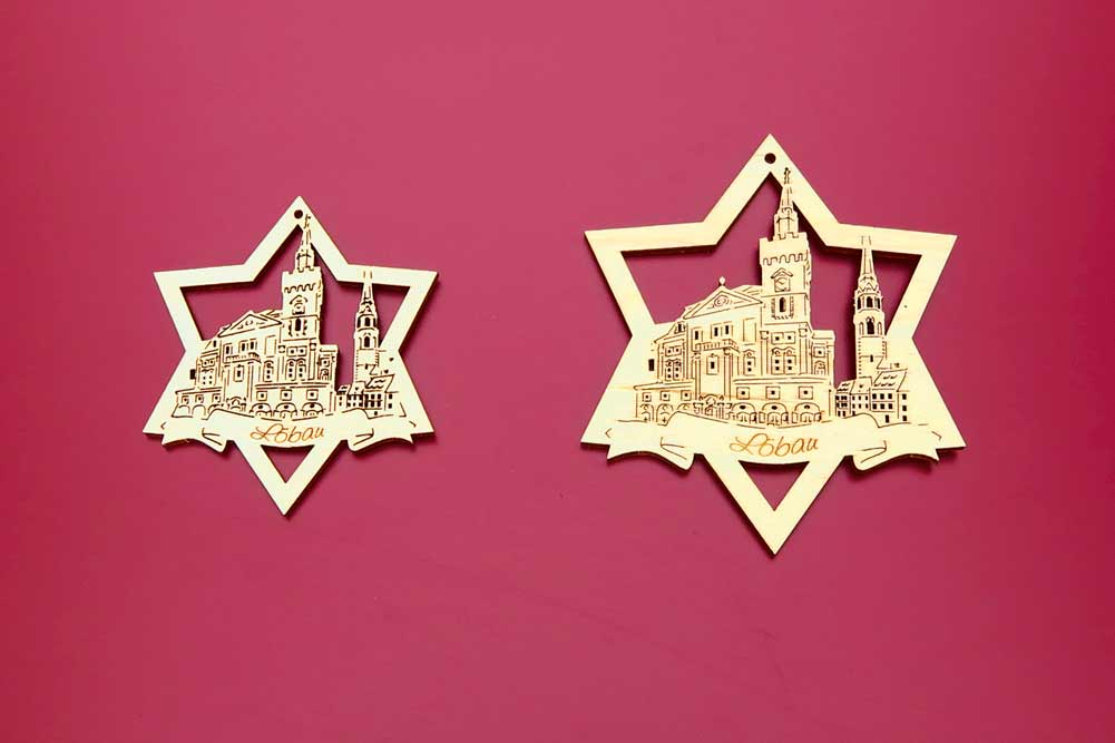 Baumschmuck Löbau Rathaus und Kirche