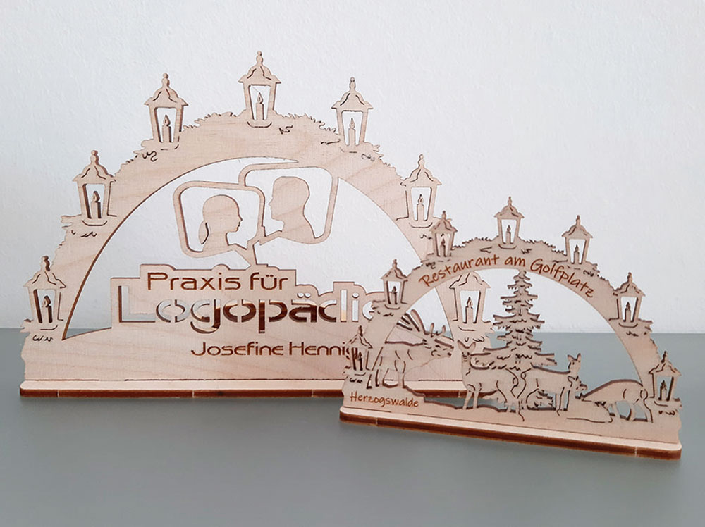 Mini-Schwibbogen mit Logo