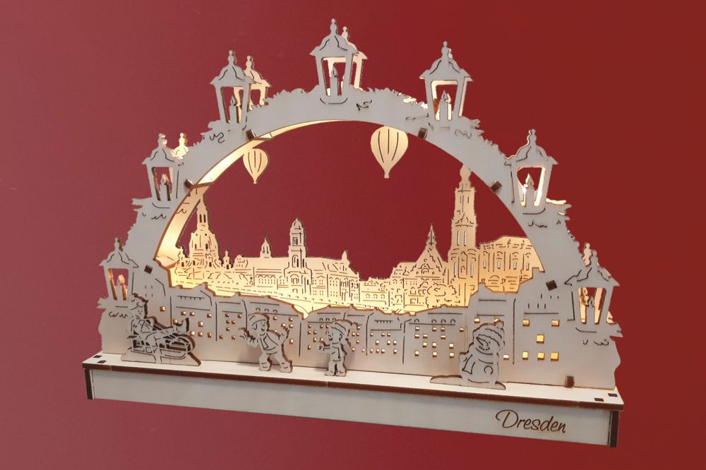 Bausatz Midi-Schwibbogen Dresden Canalettoblick