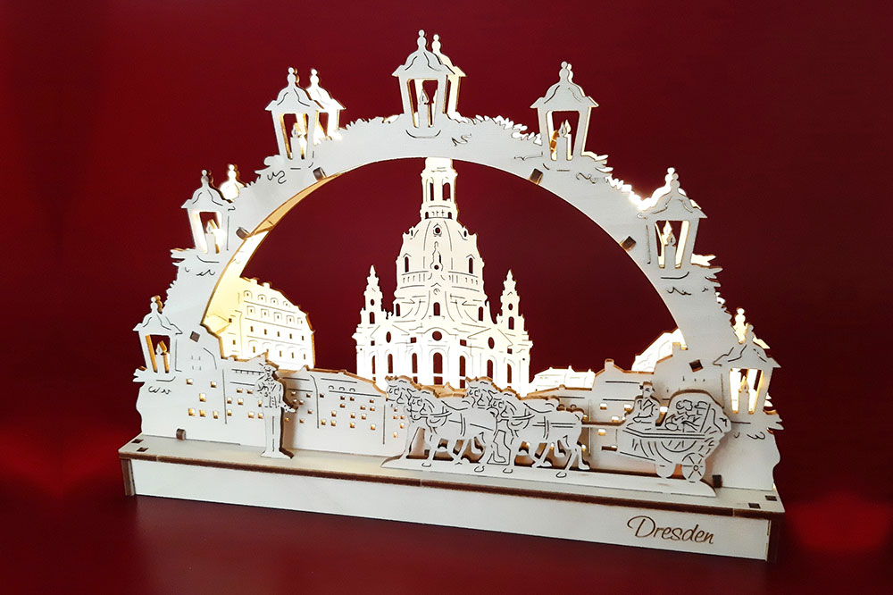 Bausatz Midi-Schwibbogen Dresden Frauenkirche