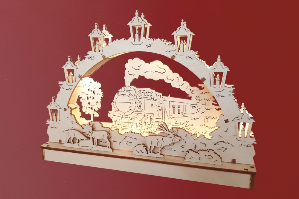 Bausatz Midi-Schwibbogen Dampfeisenbahn