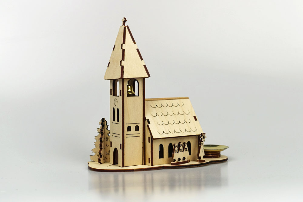 Bastelsatz Kerzenhalter Kirche