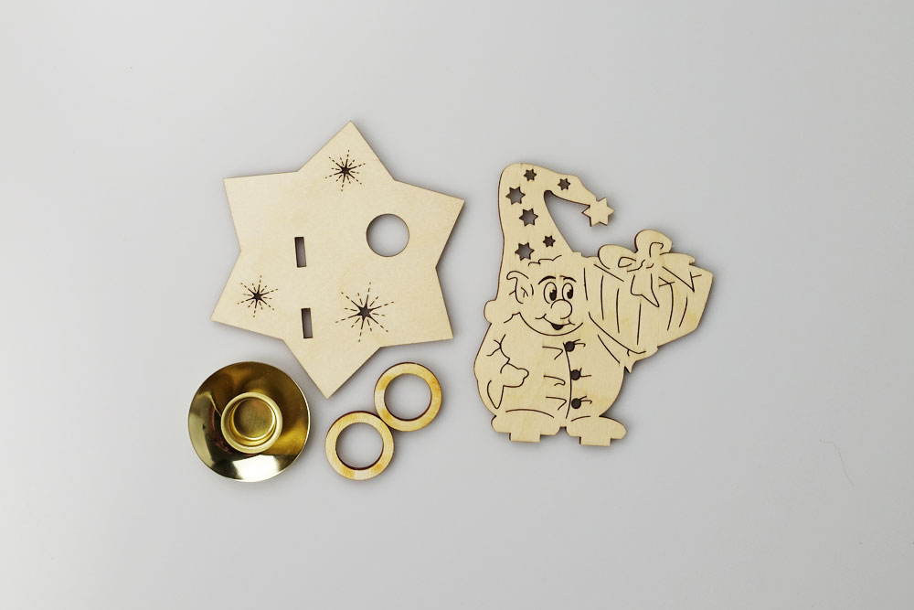 Bastelsatz Kerzenhalter Wichtel Geschenk