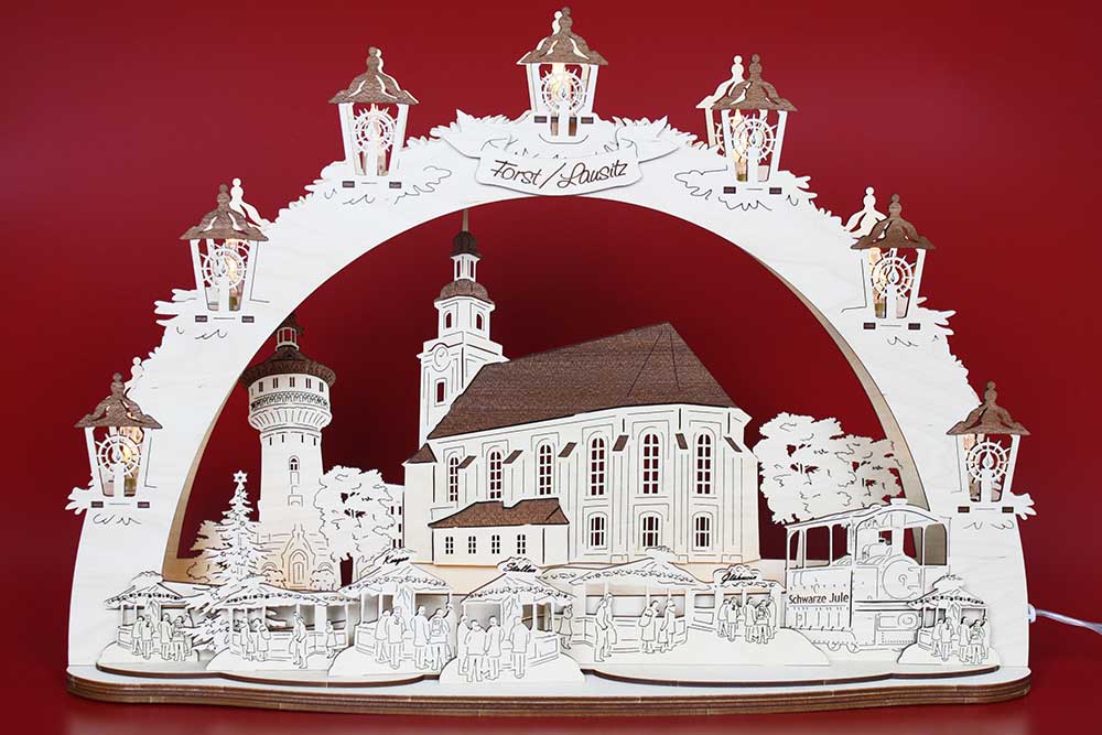 Schwibbogen Forst Lausitz Nikolaikirche