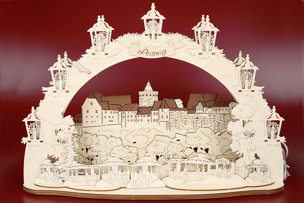 Schwibbogen Leisnig Burg Mildenstein Weihnachtsmarkt