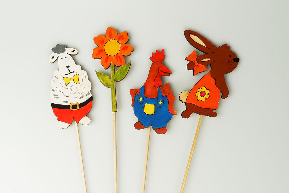 Bastelsatz Pflanzenstecker Osterfiguren