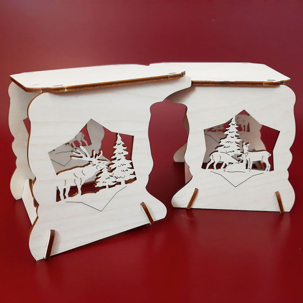 Bausatz Schwibbogen-Erhöhung Hirsch und Rehe (2er-Set)