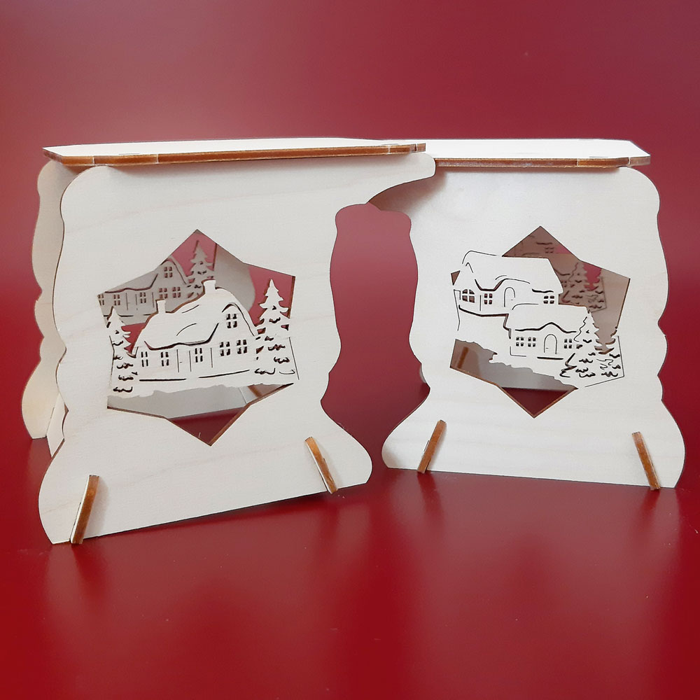 Bausatz Schwibbogen-Erhöhung Winterdorf (2er-Set)